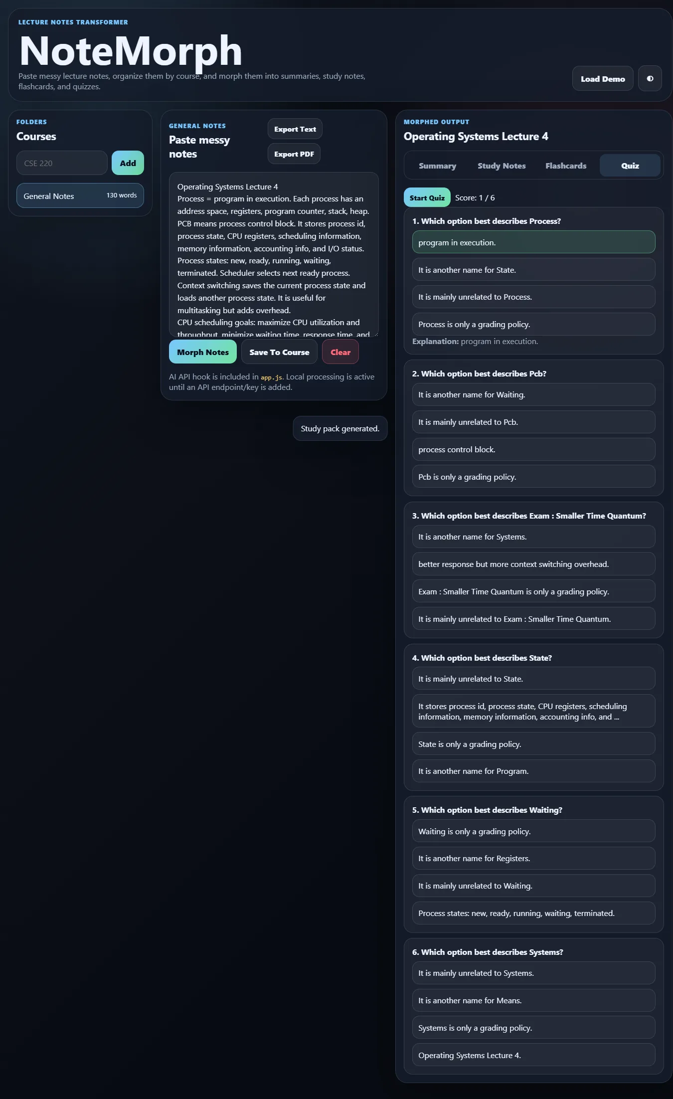 Codex Tools — notemorph desktop UI